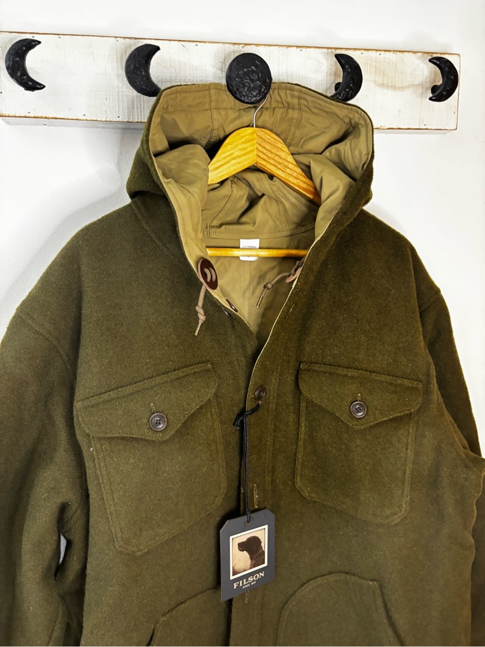Filson Snohomish Reversible McKinley Green New Wool Military-Style Field Jacket - Picture 10 of 13